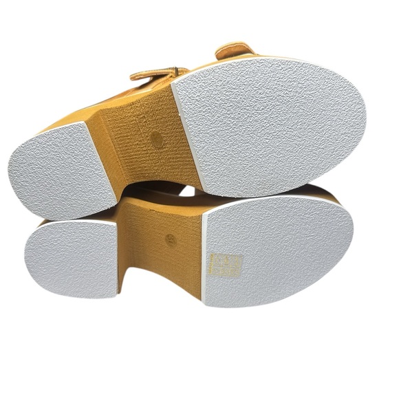 Antelope Tan Leather Double Buckle Platform Sandals Size 7 - Picture 4 of 11